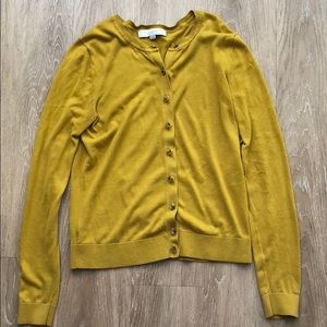 Ann Taylor Mustard Cardigan
